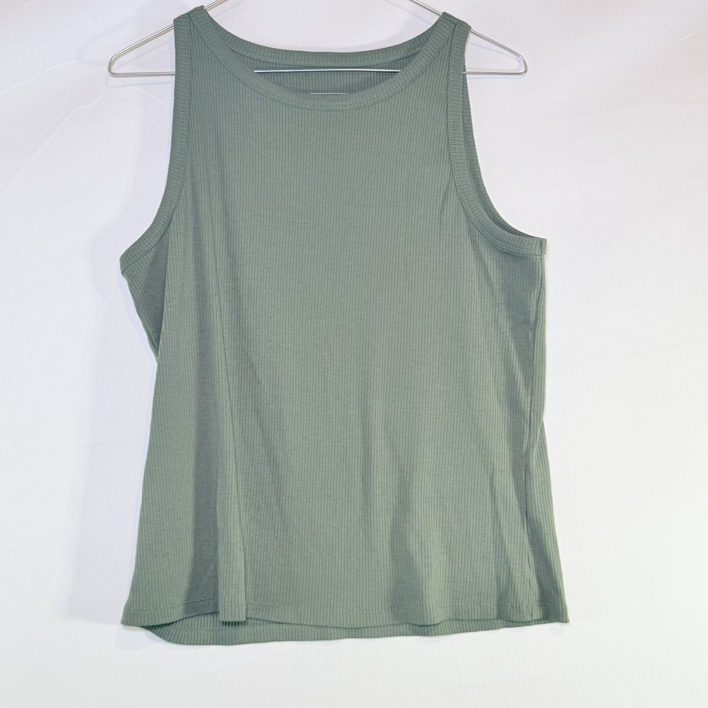 Candace‎ Cameron Bure Women's M Sage Green Ribbed Tank Top Knit Sleeveless